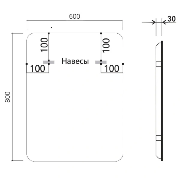 Зеркало с подсветкой Vincea 60 см c выключателем - фото 2
