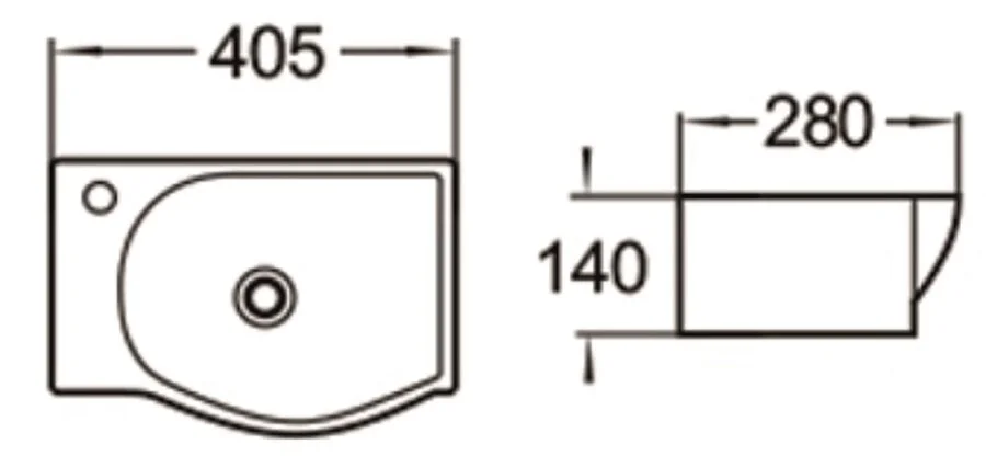 Раковина SantiLine 41 см правосторонняя - фото 2