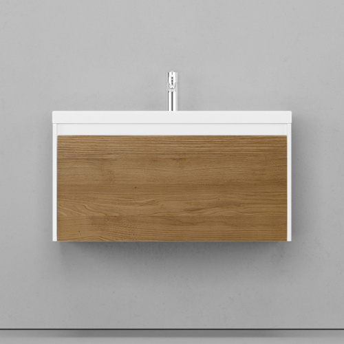 Тумба под раковину подвесная Velvex Klaufs 88 см белая/шатане, по запросу - фото 2