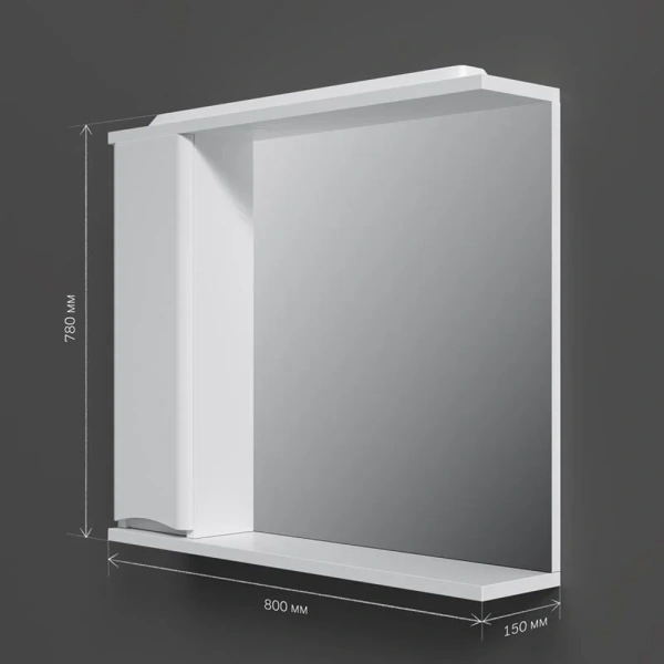 Зеркальный шкаф с подсветкой Am.Pm Like 80 см белый глянец, левый - фото 3