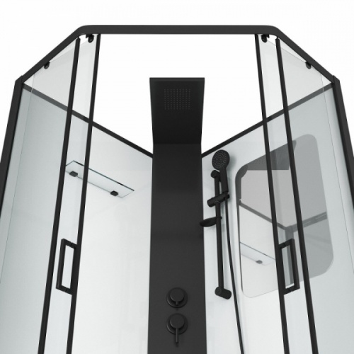 Душевая кабина Grossman Elegans 90x90 см профиль черный - фото 3
