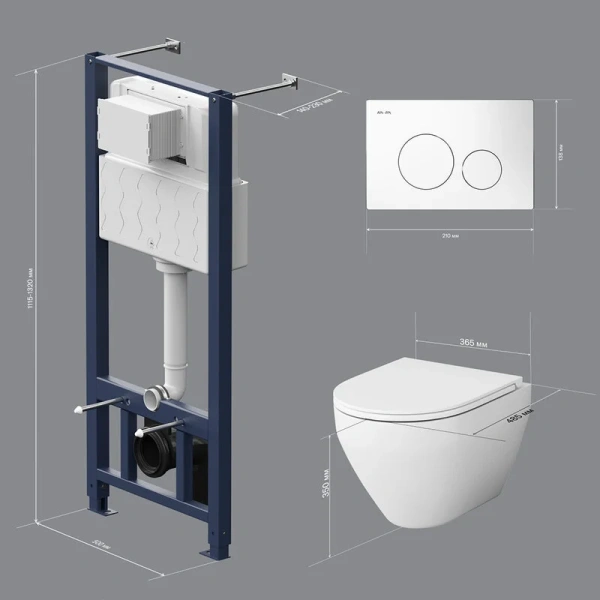 Унитаз с инсталляцией Am.Pm Spirit V2.0 с сиденьем микролифт и клавишей - фото 3