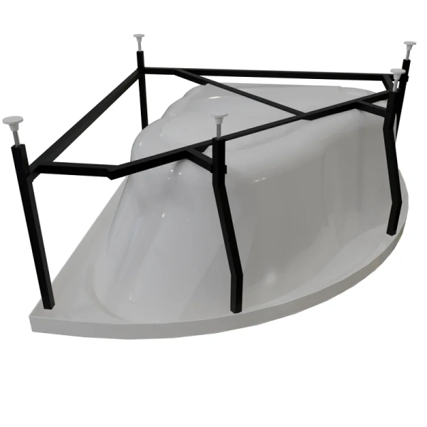 Акриловая ванна Радомир Альтея 2-89-2-0-1-219, 125 х 125 см, фронтальный экран, каркас, сифон, слив-перелив автомат в комплекте, белая, белые - фото 7