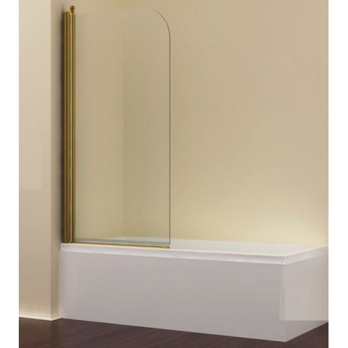 Шторка для ванны, прозрачное стекло, профиль золото, Romance Collection Visby - фото 5