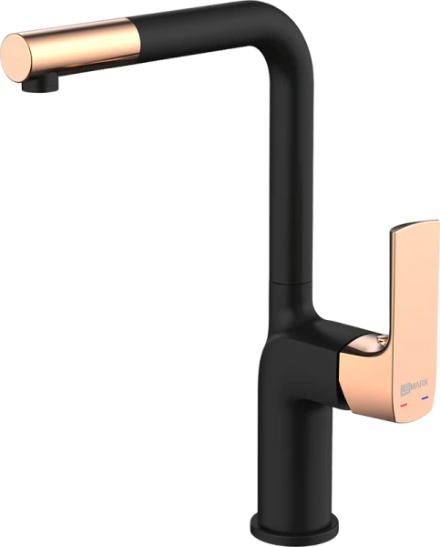 Смеситель для кухни Lemark Ursus черный/золото - фото 1