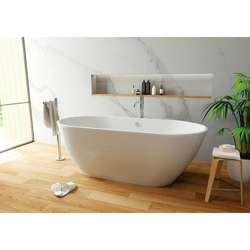 Ванна из литьевого мрамора Эстет Майами 150x75 см белая матовая, без гидромассажа, маленькие - фото 6