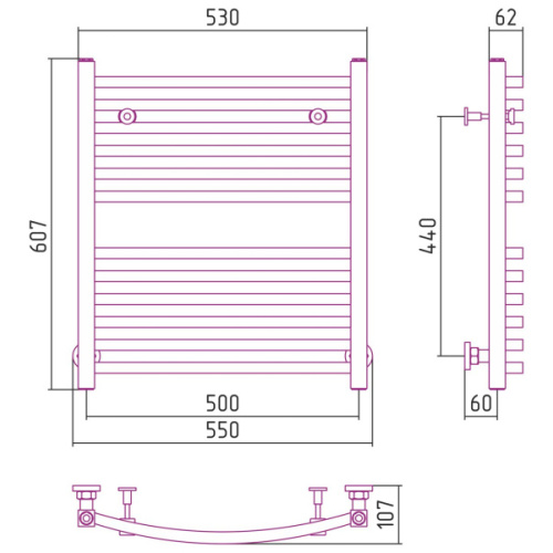 Схема, из нержавеющей стали, без полки, неповоротные - фото 6
