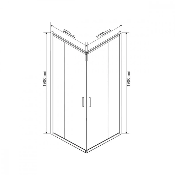 Душевой уголок Vincea Garda 100х90 см профиль хром, стекло прозрачное, недорогие, стеклянные, угловые, без поддона - фото 6