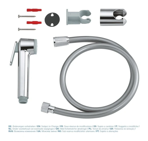 Гигиенический душ с держателем и шлангом Grohe Tempesta-F хром - фото 4