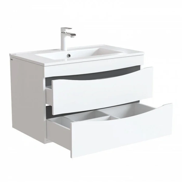 Тумба с раковиной подвесная IDDIS Cloud CLO80W0i95K 80 см с двумя ящиками, моноблок - фото 5