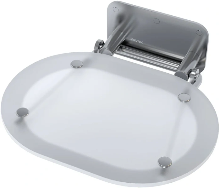 Сиденье для душа нержавеющая сталь Ravak Ovo Chrome, белое - фото 1