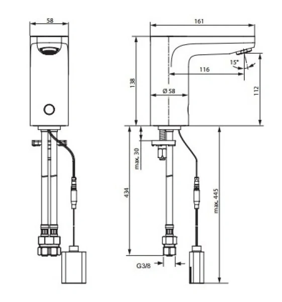 Кран для раковины Ideal Standard Ceraplus сенсорный - фото 2