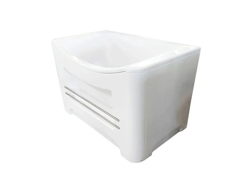 Акриловая ванна Радомир Арчи 1-01-0-0-1-341, 120 х 70 см, каркас, слив, фронтальный экран, полотенцедержатель в комплекте, белая, прямоугольные - фото 5