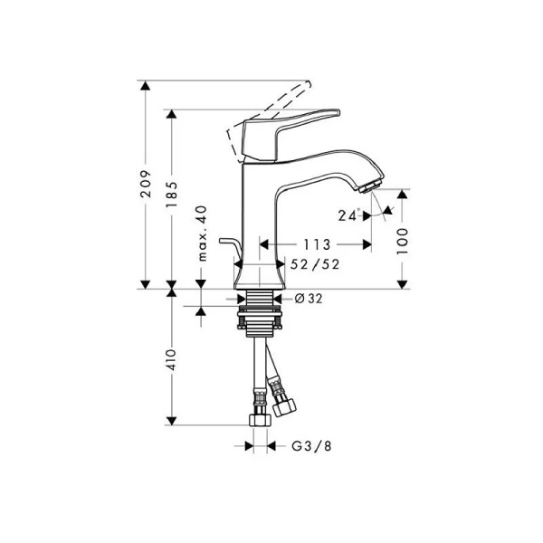 Смеситель для раковины Hansgrohe Metris Classic - фото 2