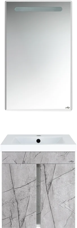 Тумба под раковину подвесная Misty Торос 50 см серый мрамор, в наличии - фото 2