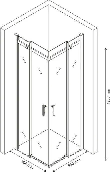 Душевой уголок BERGES Melita 90x90 см профиль хром сильвер - фото 3
