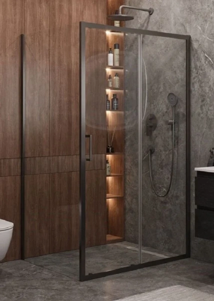 Душевой уголок Cezares Molveno 140x90 см стекло прозрачное профиль оружейная сталь - фото 1