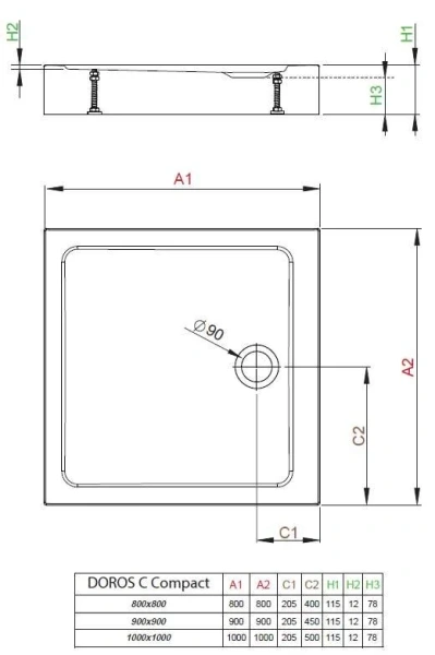Душевой поддон Radaway Doros C Compact 80x80 см, недорогие - фото 2