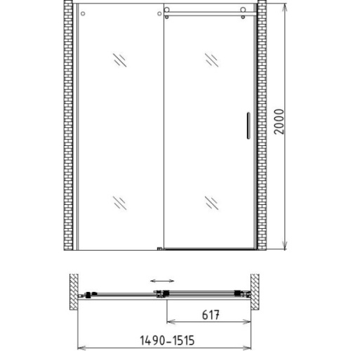 Душевая дверь Gemy Modern Gent S25191B 150, раздвижные - фото 6