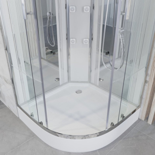 Душевая кабина Niagara Ultra 100x100 см стекло с узором, с раздвижными дверьми - фото 6