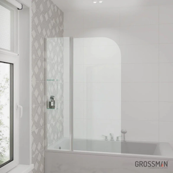 Шторка для ванны Grossman 110х150 см распашная - фото 3