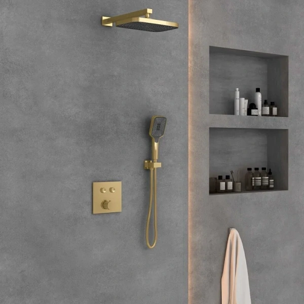 Душевой комплект Vincea брашированное золото index_1 - фото 7