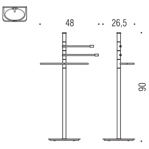 Стойка для ванной Colombo Isole с полотенцедержателем - фото 3