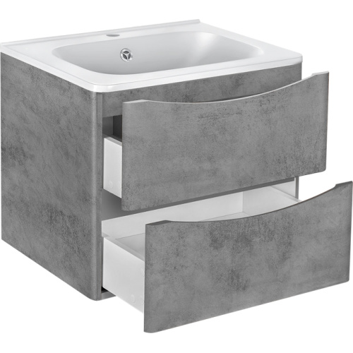 Тумба с раковиной подвесная Vincea Paola VMC-2P600 59,4 см с двумя выдвижными ящиками, комплект (набор) - фото 8