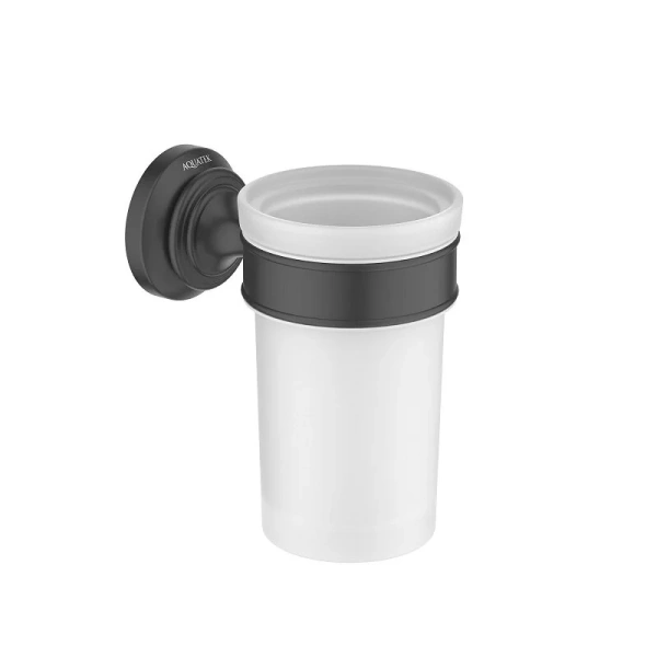 Стакан для ванной Акватек Классик черный матовый - фото 1