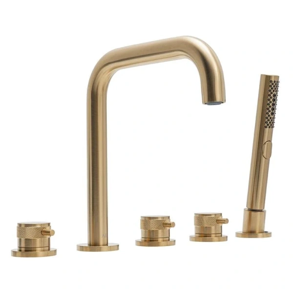 Смеситель Allen для ванны и душа Brau Priority 5.31007-GB, на борт ванны, золото браш - фото 1