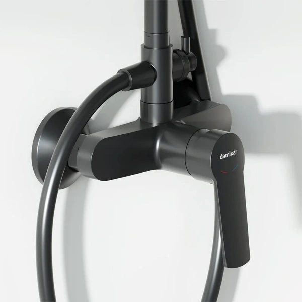 Душевая стойка Damixa Jupiter черная, без излива - фото 5