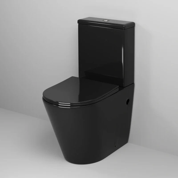 Унитаз компакт Grossman Color черный, безободковые, сиденье с микролифтом , с антивсплеском, компакт, низкие - фото 5