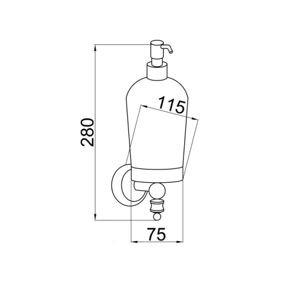Дозатор для мыла Boheme Vogue хром/черный, классические, ретро, декорированные - фото 2
