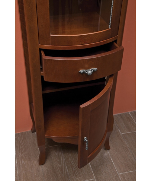 Шкаф-пенал, петли справа, цвет орех матовый, фурнитура состаренное серебро, La Beaute Nora, по запросу - фото 2