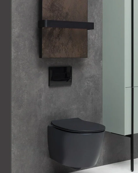 Унитаз подвесной Allen Brau Fantasy черный, безободковые, сиденье с микролифтом , с антивсплеском - фото 5