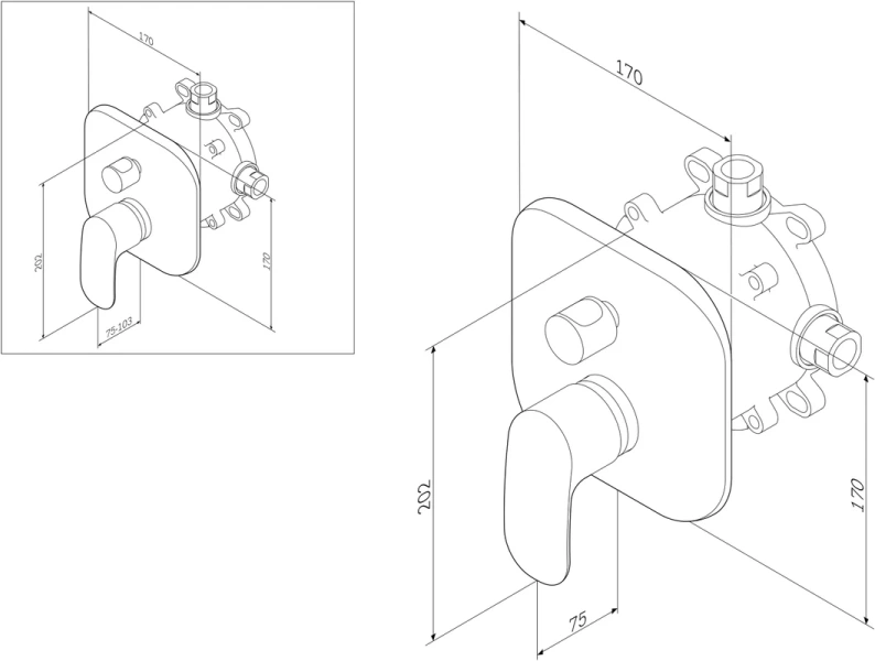 Смеситель для душа AM.PM Sensation F3085000, для душа index_1 - фото 10