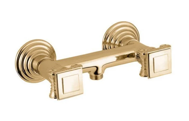 Смеситель для душа Cezares Olimp золото 24 карат, ручки квадратные - фото 1