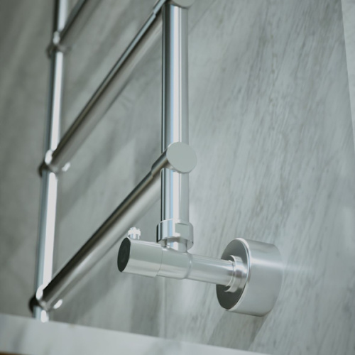 Полотенцесушитель водяной хром Margaroli Sole, латунь, без полки, неповоротные - фото 6