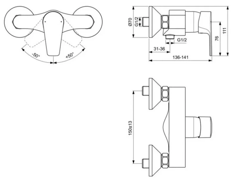 Смеситель для душа Ideal Standard Cerafine D BC493 однорычажный - фото 2