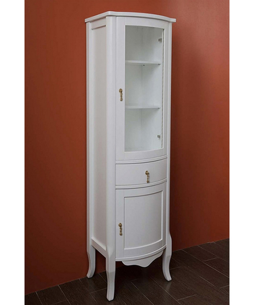 Шкаф-пенал, петли справа, цвет белый матовый, фурнитура бронза, La Beaute Nora - фото 1