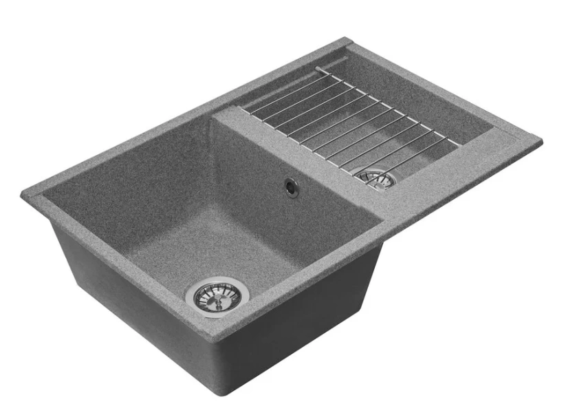Мойка для кухни Акватон Делия 78 см серая, другие - фото 5