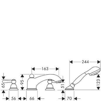 Смеситель на борт ванны Axor Carlton 17445 - фото 3