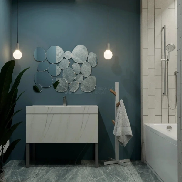 Акриловая ванна Diwo Переславль 170x70 см с каркасом белая Щ0000046597/Щ0000048581, современныe, hi-tech - фото 3