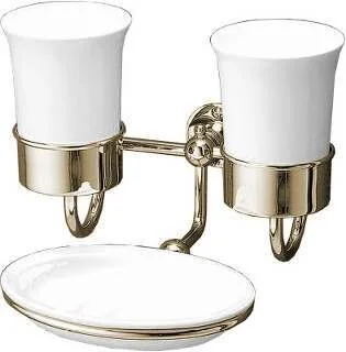 Стакан двойной и мыльница для ванной керамические, цвет чёрный, Devon&Devon First Class 	DD33055