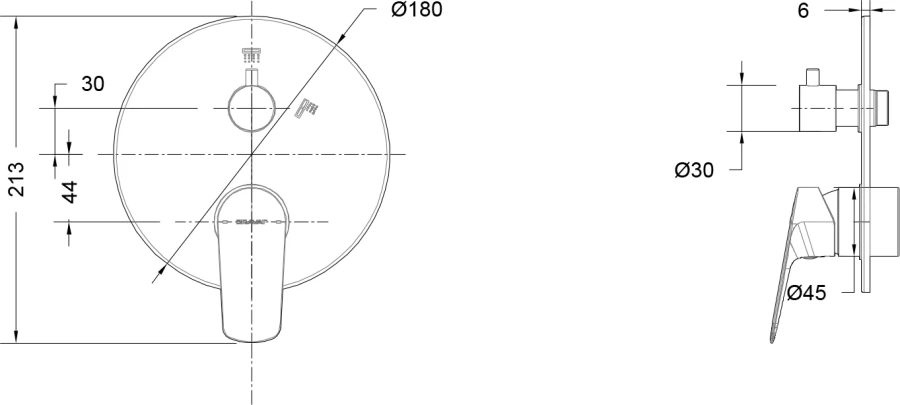 Смеситель для душа Bravat Rhein PB8429564-2-ENG латунь - фото 2