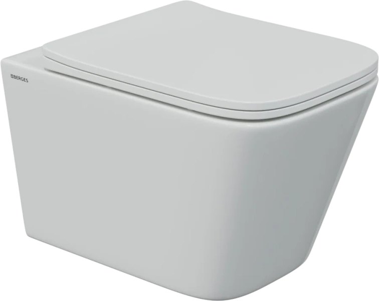 Унитаз с инсталляцией BERGES Floe клавиша F2 хром матовый, с инсталляцией index_2 - фото 8