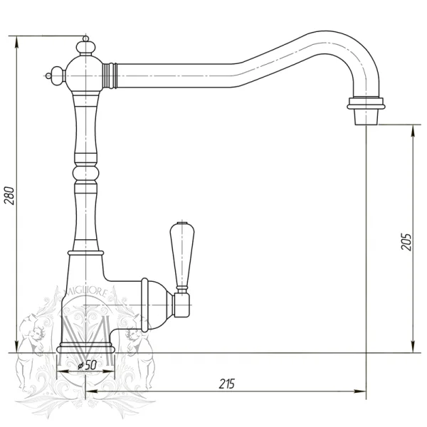 Смеситель для кухни Migliore Ermitage бронза, для кухни - фото 2
