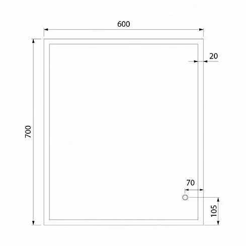 Зеркало с подсветкой IDDIS Brick 60 см прямоугольное, современные, hi-tech - фото 3