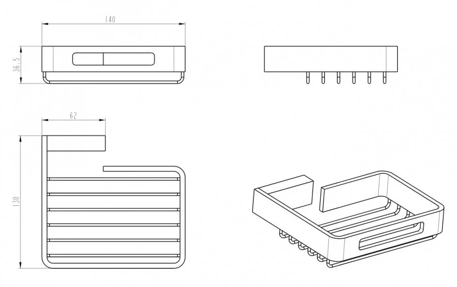 Мыльница Boheme Q Gun Metall, современные, hi-tech - фото 2