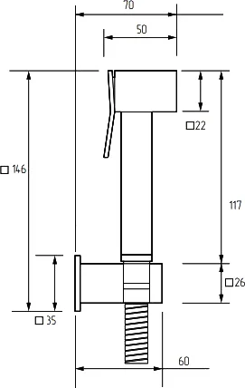 Гигиенический душ с держателем Migliore Quadra золото - фото 2